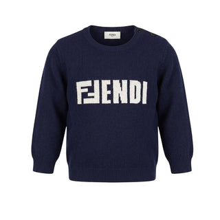 Fendi Maglia Blu In Misto Lana Per Neonato BMG045