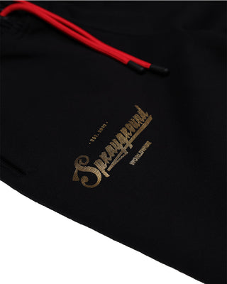 SPRAYGROUND Pantaloni jogger neri in felpa con logo SPY1367G