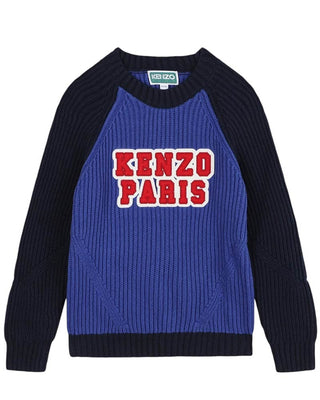 Kenzo Maglia blu a coste da bambino K60784