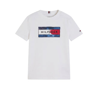Tommy Hilfiger T-shirt Bianca Con Stampa KB0KB10769-YBR Per Neonato