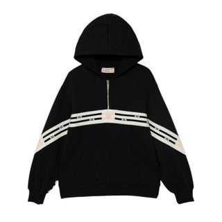 Elisabetta Franchi Felpa nera in cotone con cappuccio e logo EFFE154.0