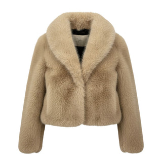 Yes London Ecopelliccia Beige Cropped YSL/EC007B