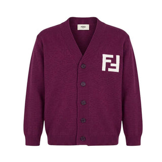 Fendi Cardigan In Lana Con Logo Per Bambina JUG152-AICH