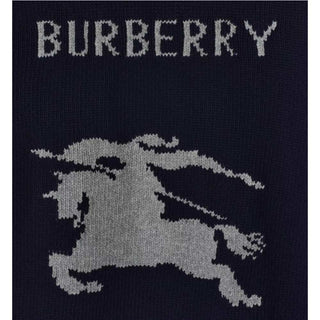 Burberry Maglia Blu In Cashmere E Lana Con Cavaliere 8114154-1004