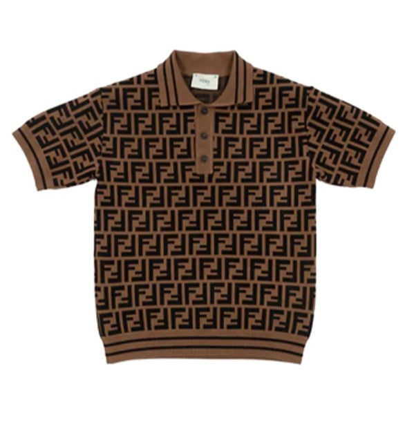Fendi Maglia polo logo all over JMG094-AEYD - Main Image