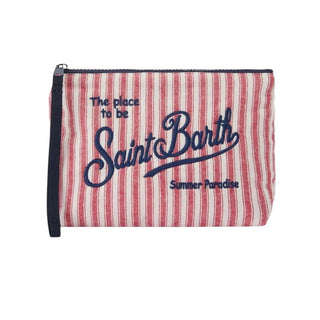 Mc2 Saint Barth Pochette Aline In Cotone A Righe Bianche E Rosse ALI0046/00564L