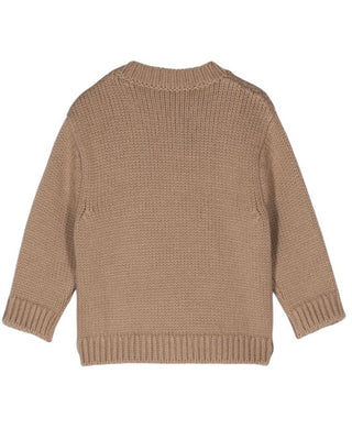 Doudou Maglia beige in lana con logo DV9P20-W0012