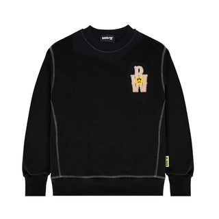 Barrow Felpa girocollo in cotone con patch Smile F5BKJUSW082