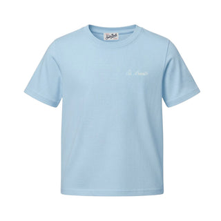 Mc2 Saint Barth T-shirt Celeste Dover Jr Con Logo Ricamato DOV0002/01844L Per Bambino