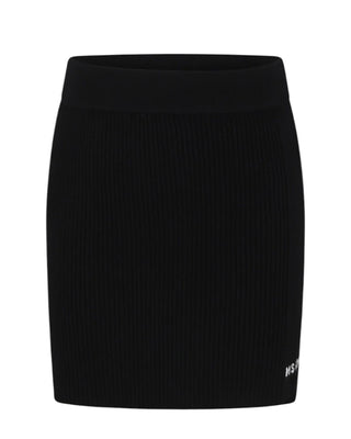 Msgm Gonna nera in maglia a coste da bambina F4MSJGSK030