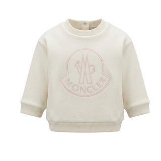 Moncler Felpa Avorio In Pile Per Neonata I29518G00010