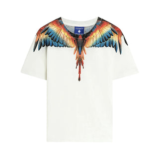 Marcelo Burlon T-shirt bianca a maniche corte con ali F5CMJBTH062