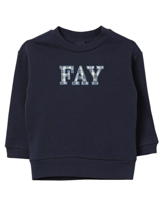 Fay Felpa in cotone blu con logo FV4P20-Z0763