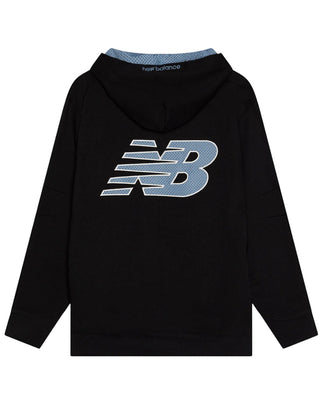 New Balance Felpa nera con cappuccio e logo LAKB0054
