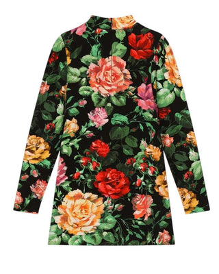 Dolce & Gabbana Abito interlock con stampa rose L5JD7L-FSG9A