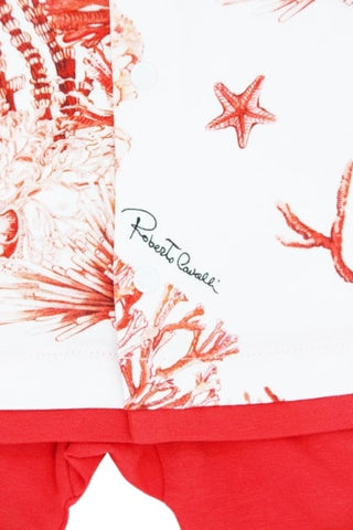 Roberto Cavalli Zweiteiliger Playsuit gjt814 mit Clips auf der Rückseite