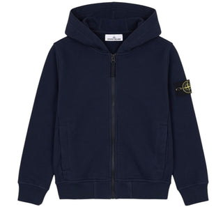 Stone Island Felpa Con Zip E Cappuccio Per Bambino K2S166100003