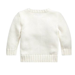 Polo Ralph Lauren Maglia Avorio Con Bandiera Per Neonati 320668285006