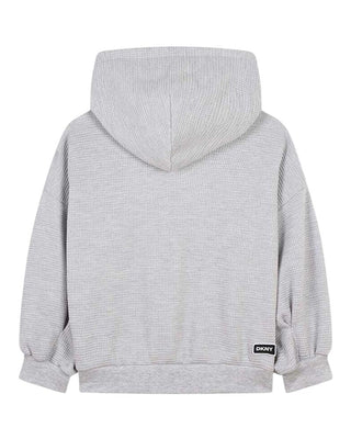 Dkny Felpa grigia con cappuccio e logo D60249