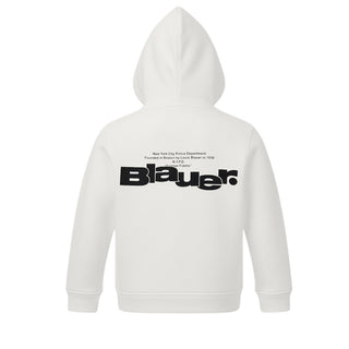 Blauer Felpa Bianca Con Zip E Cappuccio Per Bambino 26SBLKF02527-127