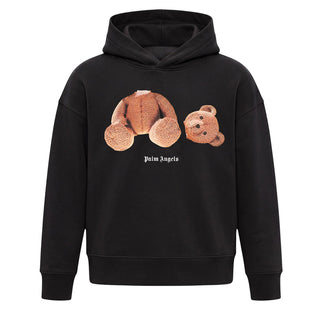 Palm Angels Felpa Nera Con Cappuccio E Teddy F6PAJBHS059/110 Per Bambini