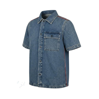 Nine:inthe:morning Camicia A Maniche Corte In Denim Per Bambini 9JS26-MAX11