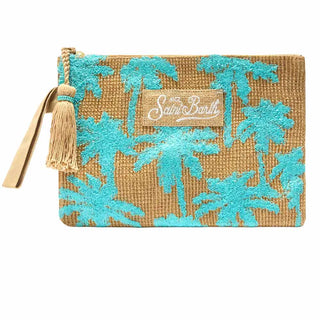 Mc2 Saint Barth Pochette In Juta Con Fantasia Palme Ricamate JUTE002/09121L