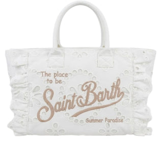 Mc2 Saint Barth Borsa Vanity Volant In Sangallo Bianco VANI0029/09063L