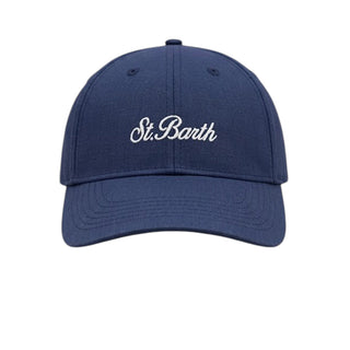 Mc2 Saint Barth Cappello Da Baseball Jr In Lino Blu BASB0008/01263L Per Bambini