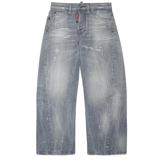Dsquared2 Jeans Relaxed Fit In Denim Grigio DQ3583-D0AI2-DQ03 Per Bambina