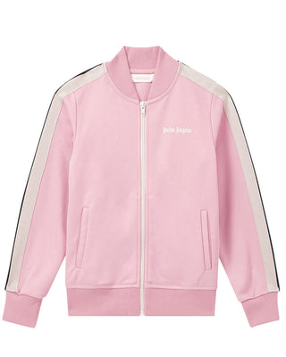 Palm Angels Felpa rosa Track con zip e logo PGBD002C99FAB0023B03