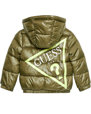 Guess Giubbino trapuntato verde con cappuccio N4BL01WEGY0