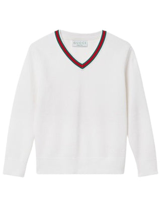 Gucci Maglia Scollo A V 807873-XKEIS In Cotone