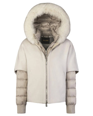 MooRER Giubbino con cappuccio e bordo in pelliccia di volpe PEGASO1