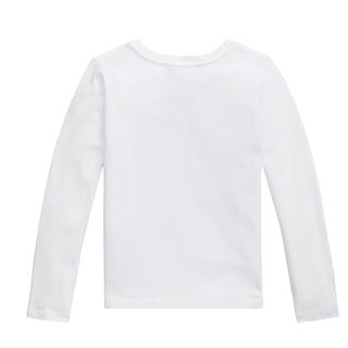 Polo Ralph Lauren T-shirt Bianca A Maniche Lunghe 312841122030 Per Bambina