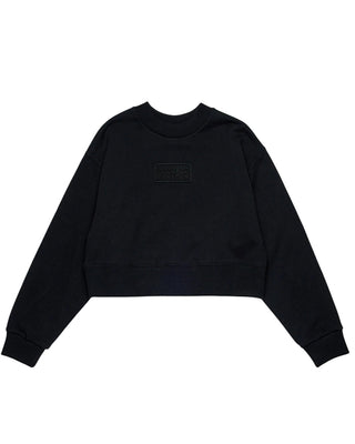 Maison Margiela Felpa cropped nera in cotone M60904-MM04H