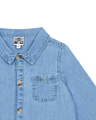 Bonton Camicia in denim con logo MCB020001CDU601