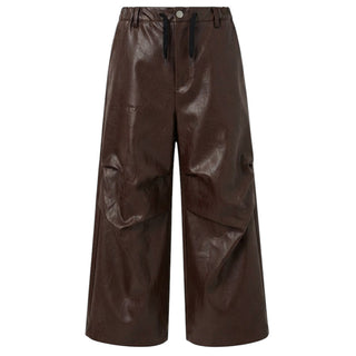 MM6 Maison Margiela Pantaloni Marroni In Similpelle M60994-MM08L-M6713 Per Bambina