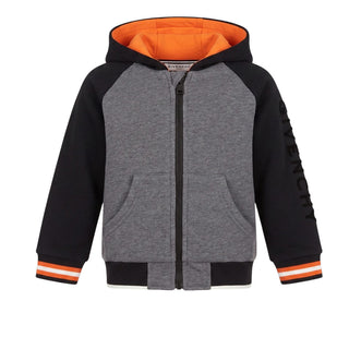 Givenchy Felpa Grigia Con Zip E Cappuccio Per Neonato H05057