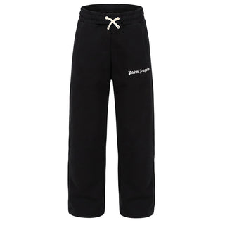 Palm Angels Pantaloni Neri In Felpa A Gamba Dritta F6PAJBFP062/110 Per Bambini