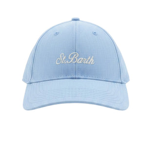 Mc2 Saint Barth Cappello Da Baseball Jr In Lino Celeste BASB0008/01259L Per Bambini