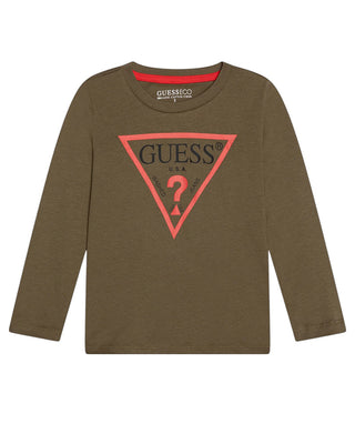 Guess T-shirt verde in jersey a maniche lunghe N84I24K8HM0