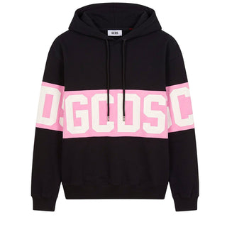 GCDS Felpa Nera Con Cappuccio E Logo Z0MLQE138F004/999P Per Donna