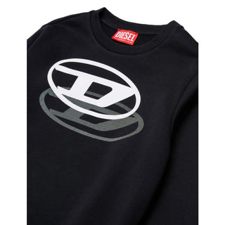 Diesel Felpa girocollo nera con Oval D J02627-KYAZ3-K900