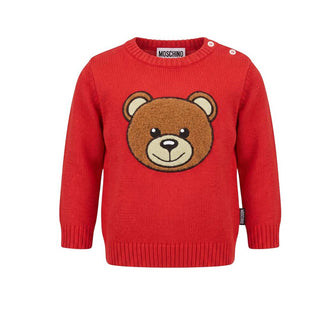 Moschino Maglia Girocollo Rossa Con Teddy Per Neonato MNW00J