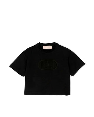 Elisabetta Franchi T-shirt cropped con logo EGTS093