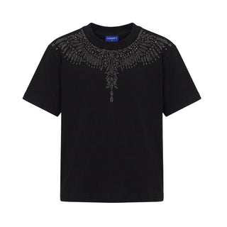 Marcelo Burlon T-shirt Nera Con Strass F6CMJGTH075-110 Per Bambina