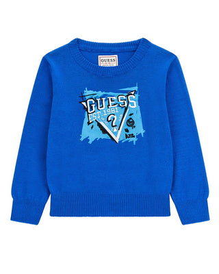 Guess Maglia girocollo in misto cotone con logo N4YR03Z2VV0