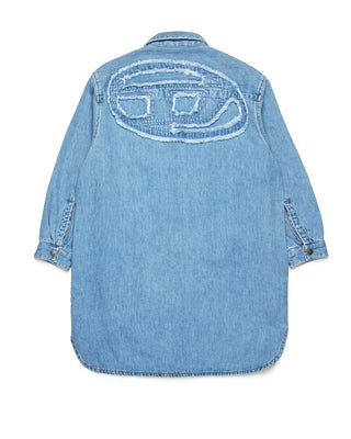 Diesel Abito Camicia J02163-KXBNK In Denim Con Maxi Patch Logo