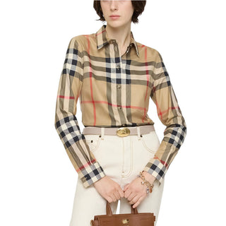 Burberry Camicia In Cotone Con Motivo Burberry Check Da Donna 8111856